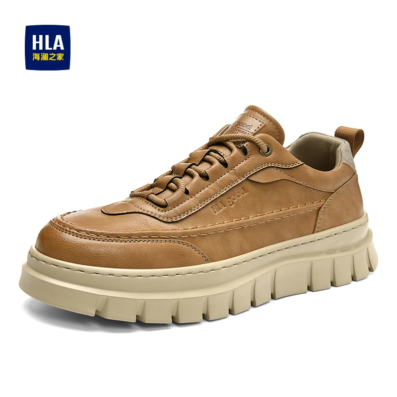 HLA/海澜之家休闲板鞋男款  202新款秋冬时尚复古工装鞋厚底增高