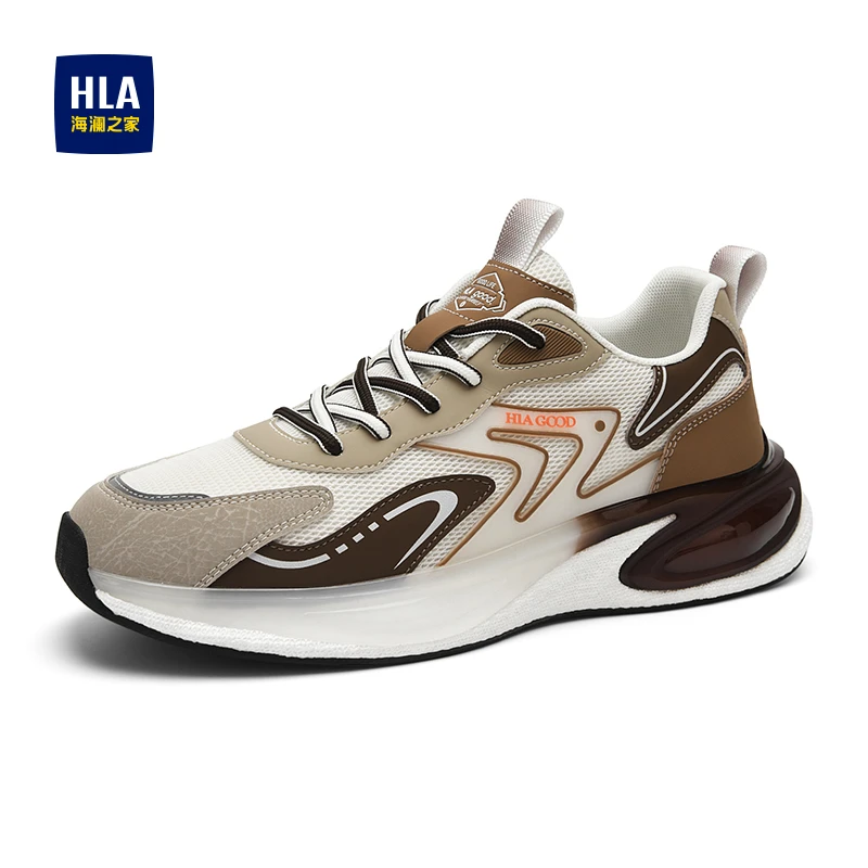 HLA/海澜之家慢跑鞋秋冬新款网面轻便运动鞋软底减震复古休闲鞋男