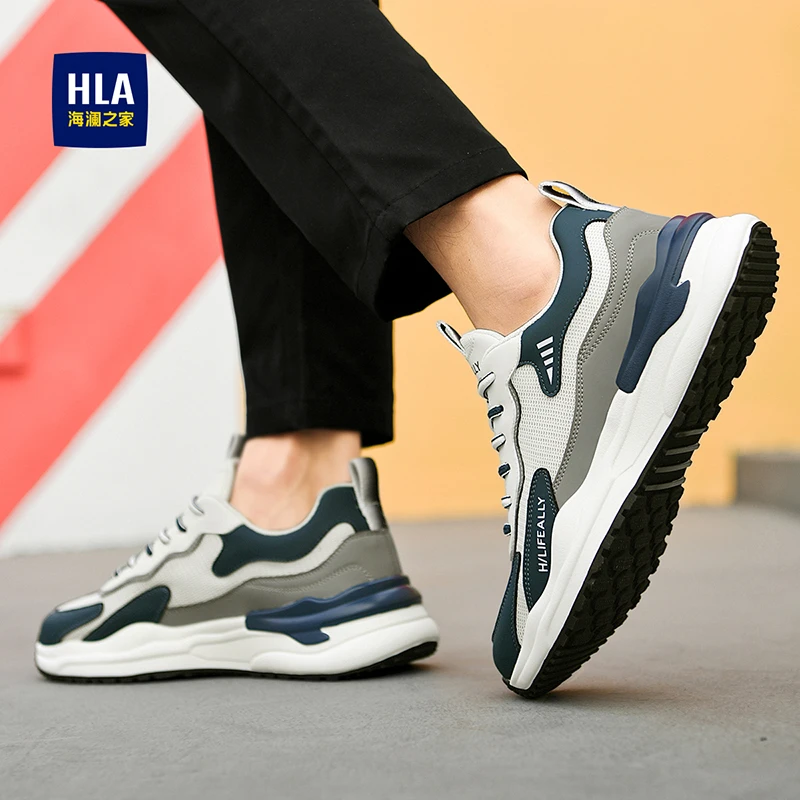 HLA/海澜之家春季男鞋运动休闲鞋网面透气轻便时尚鞋子老爹鞋 296