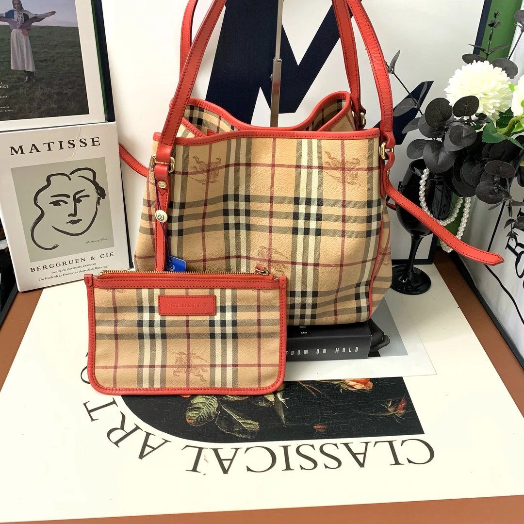 95新 BURBERRY/博柏利 小怡中古/博柏利子母托特包/巴宝莉斜挎包