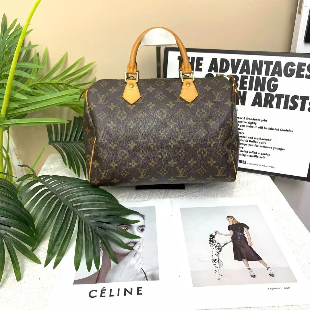 95新 LouisVuitton/路易威登 小怡中古/LV波士顿30/老花手提包/