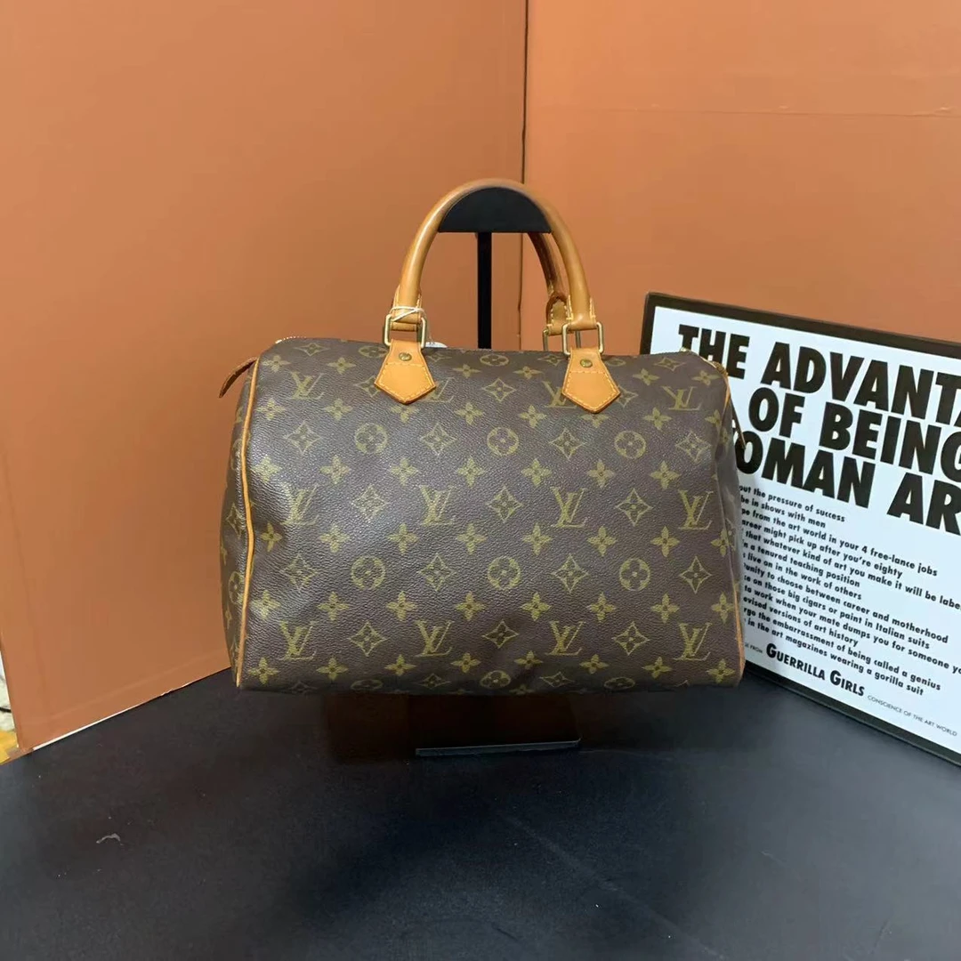 95新 LouisVuitton/路易威登 小怡中古/LV波士顿30/老花手提包/