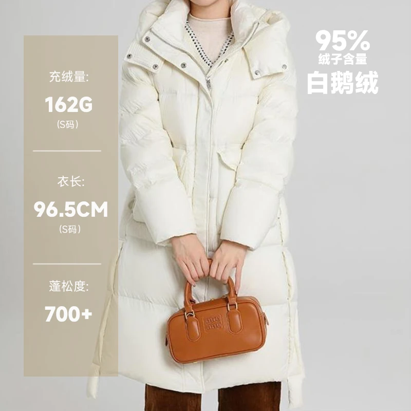 羽物冬季新品95白鹅绒女士轻奢加厚宽松中长款羽绒服VL2399