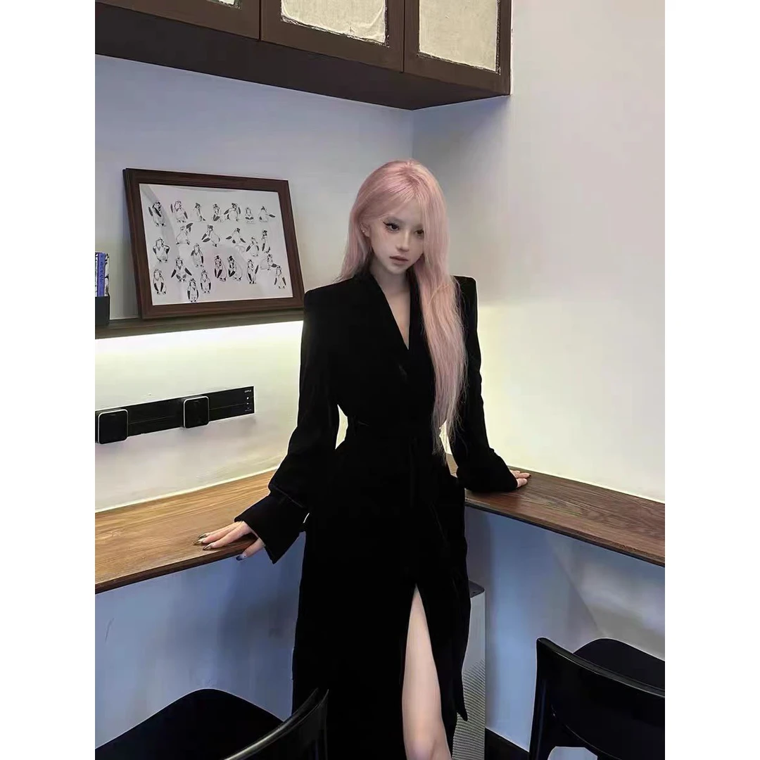 现货法式赫本风高级感外套女装秋季新款时髦气质修身显瘦长款大衣