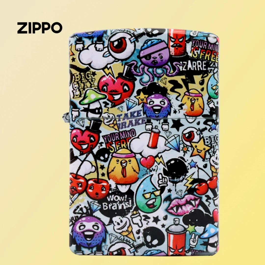 Zippo原装正品打火机之宝防风煤油个性嘻哈潮流涂鸦礼物TZ9901CY