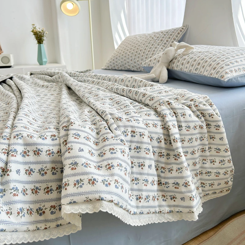 法式小碎花全棉夏被 单人夏凉被 家用夏季被子 双面全棉夏凉被