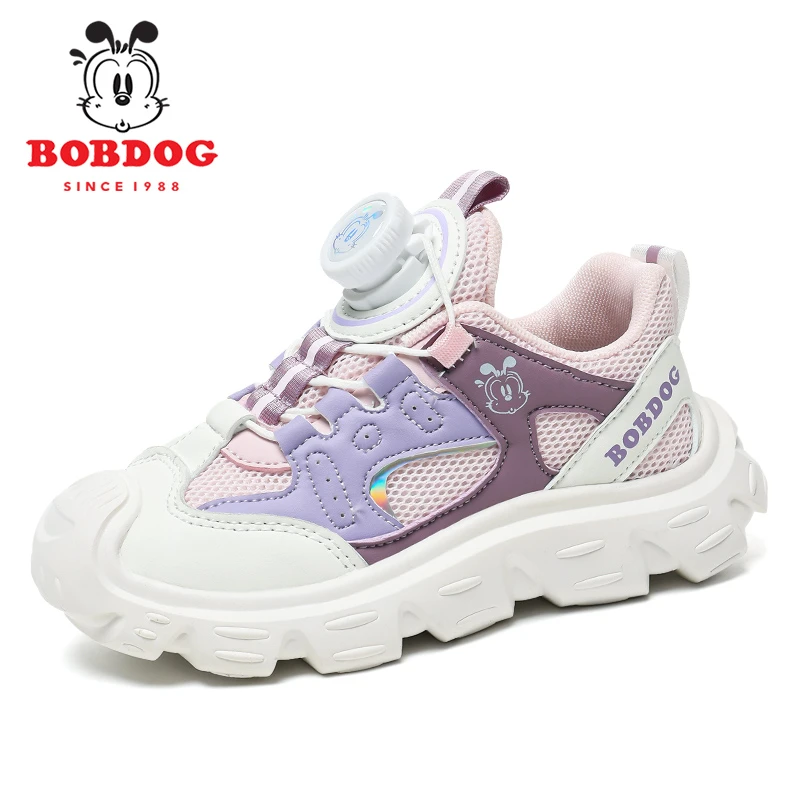 巴布豆软底跑步鞋秋冬保暖女童运动鞋儿童时尚鞋革面防水校园童鞋