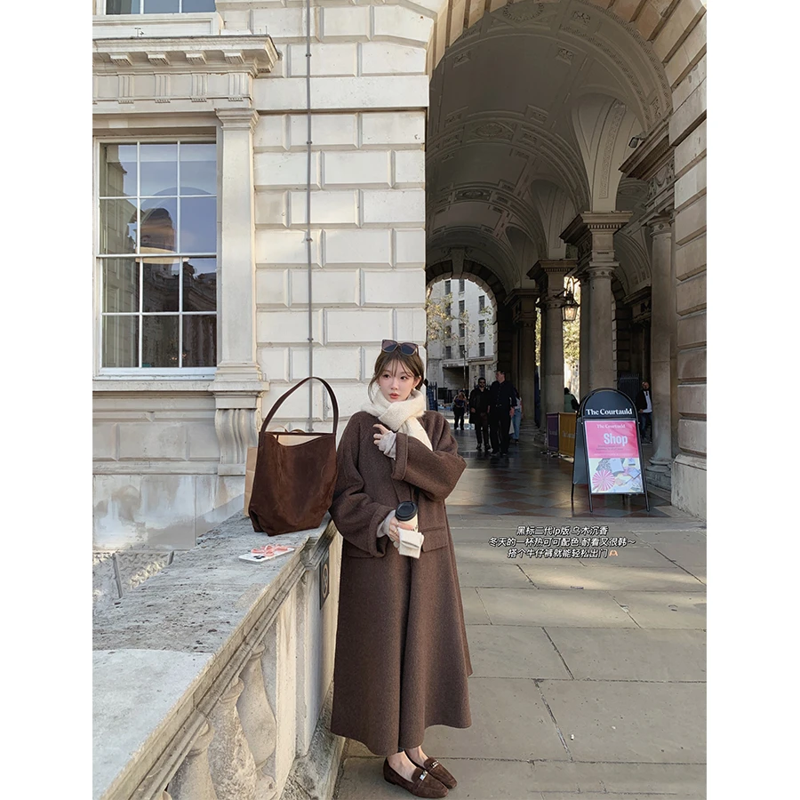 金蘑菇菇 八周年巨献 黑标二代 lp版 / 驼绒羊绒中长款慵懒大衣