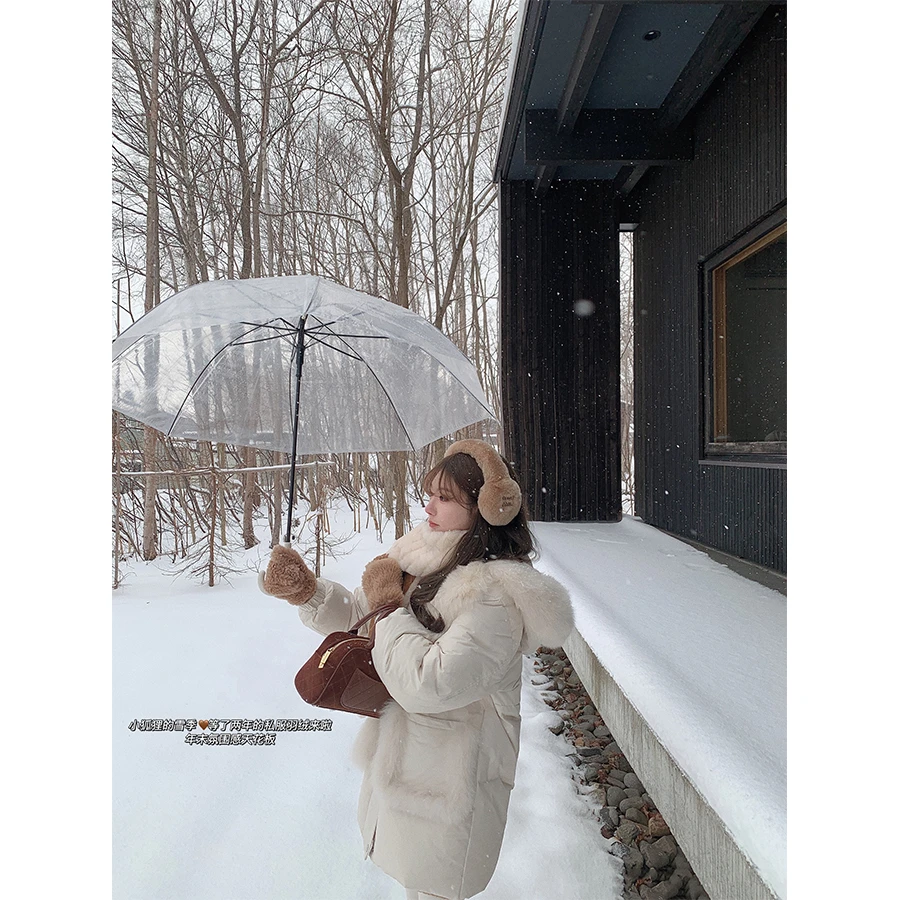 金蘑菇菇 小狐狸的雪季/ 狐狸羽绒+小绵羊外套+Gucc开衫+半裙