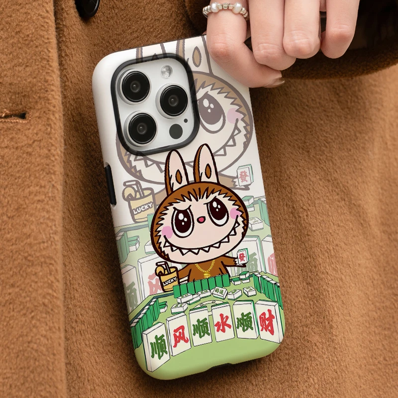 发财拉布布适用苹果iphone16promax韩菲潮牌15Pro可爱全包手机壳