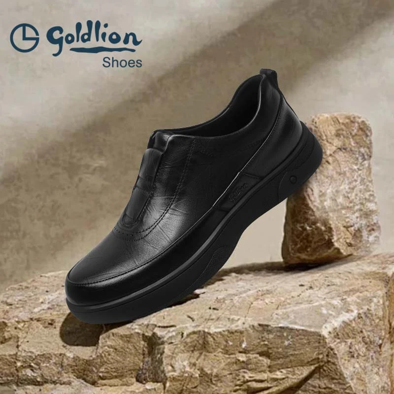 【免系套脚】金利来男鞋25年新款户外休闲皮鞋一脚蹬558430648