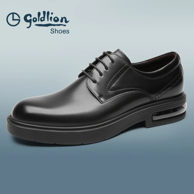 【气垫商务】金利来新款男士皮鞋时尚商务系带真皮德比鞋596340244