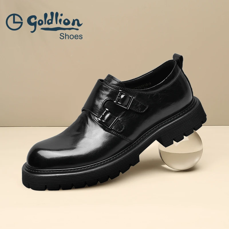 【孟克鞋】金利来皮鞋男新款大头鞋搭扣真皮商务宴会婚礼515230381