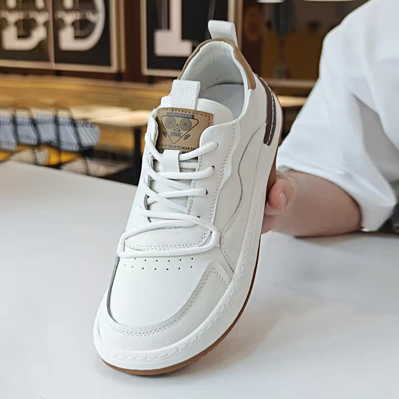 2024秋冬季新款真皮透气保暖休闲时尚百搭潮流男士板鞋皮鞋软底