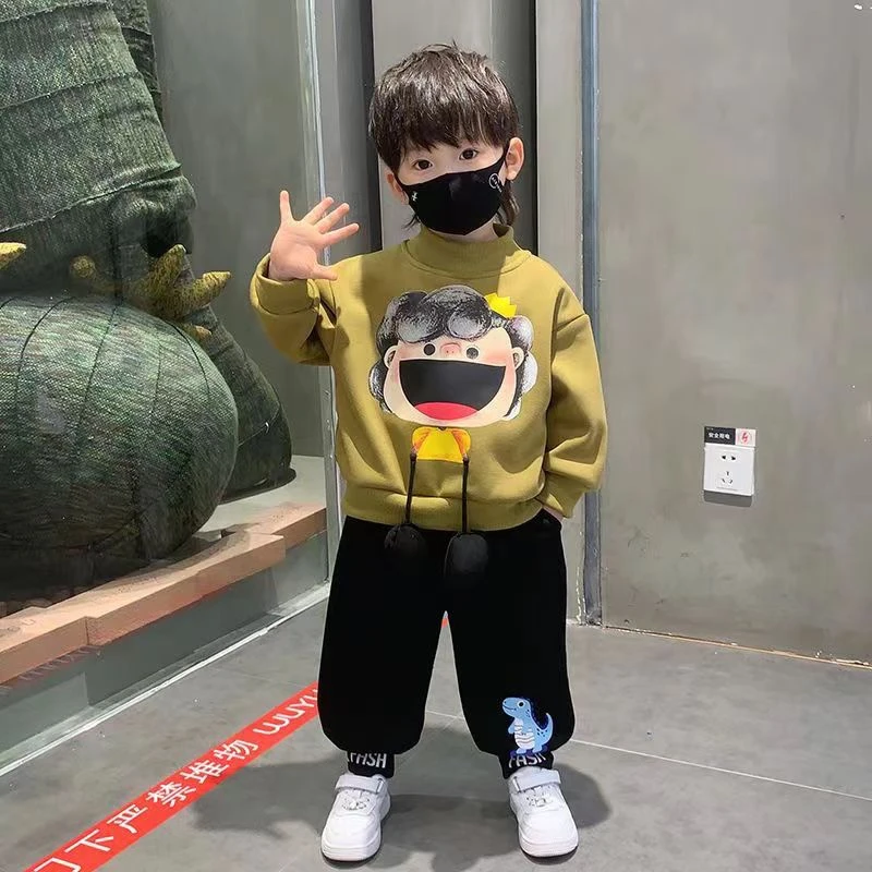 儿童秋季套装男童衣服2024新款洋气卫衣春秋季两件套宝宝新款帅气