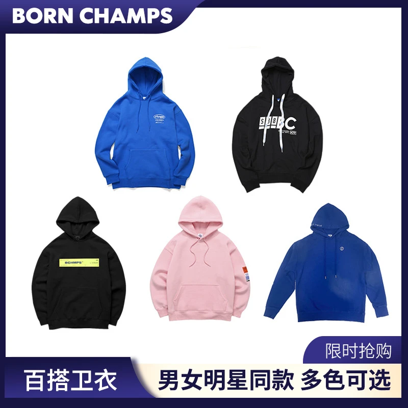 【多多专属】BORNCHAMPS韩国潮牌宽松套头毛绒外套颗粒绒青年上衣