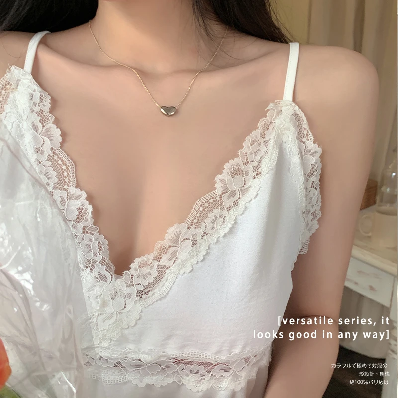 夏季新款性感蕾丝边大V领吊带短裤睡衣套装女家居服两件套