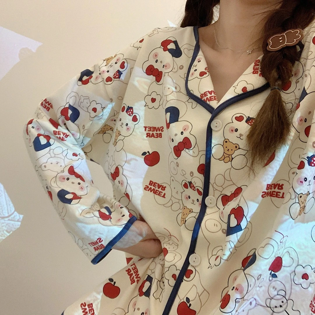 【TT猫】睡衣女长袖秋冬网红ins风时尚女士春秋家居服套装卡通