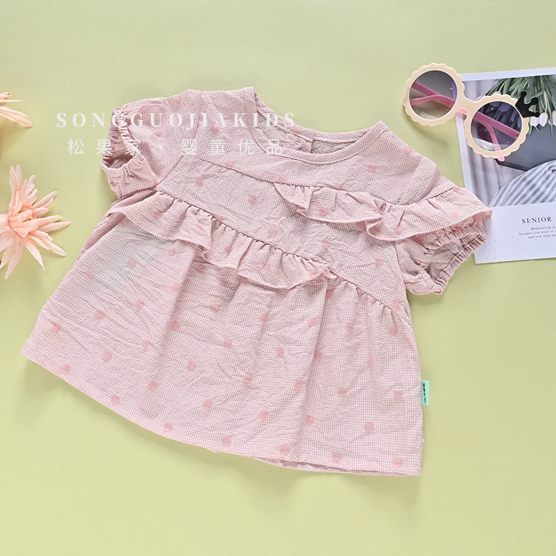 哎蔴蔴【六月浮力】夏季儿童衬衫9022264女小童宝宝韩版短袖衬衫