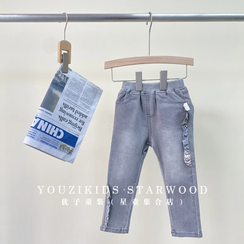 哎蔴蔴【反季浮力】秋儿童牛仔裤9012803女小童宝宝韩版弹力牛仔裤