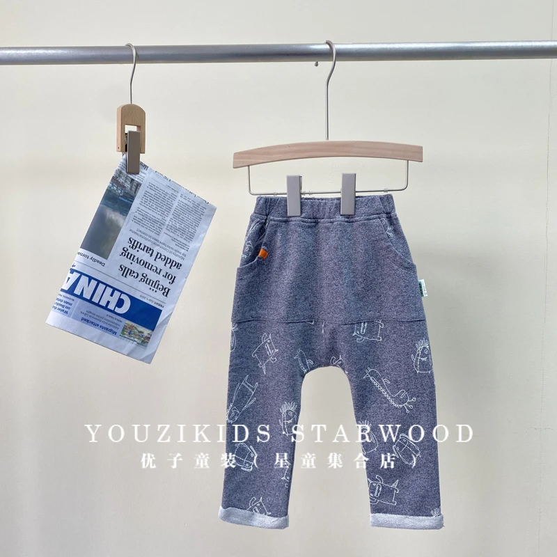 优儿宝贝疯狂外星动物】春季1011815男小童宝宝哈伦卫裤PP裤印花