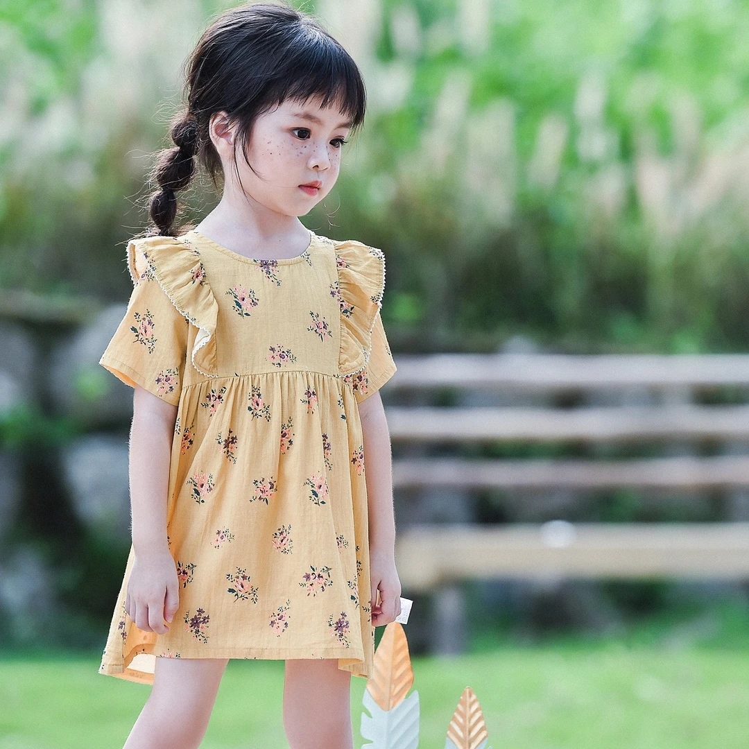 哎蔴蔴【六月浮力】夏儿童连衣裙9022007女童宝宝纯棉满印花薄款