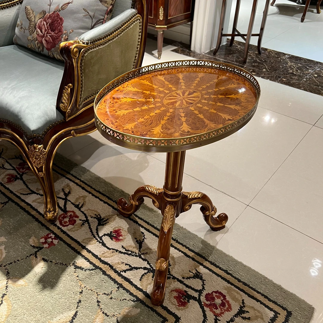 欧式古典实木角几沙发边几欧式美式小茶桌下午茶小边几欧式小桌几