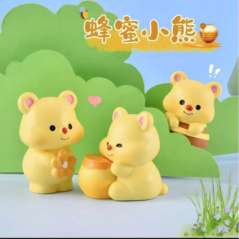 【双许愿+对对碰】可爱蜂蜜小熊手工diy树脂小配件车载小摆件