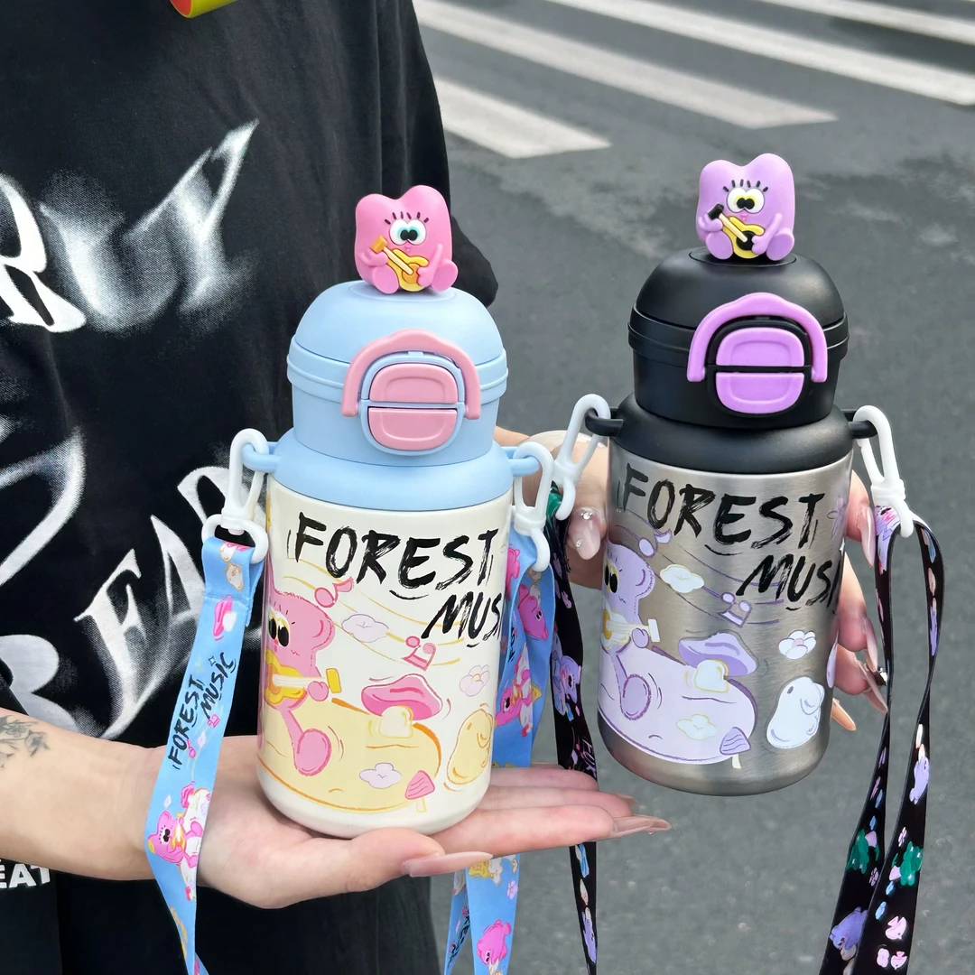 保温杯女生新款高颜值吸管杯儿童便携水杯可爱杯子送女孩生日礼物