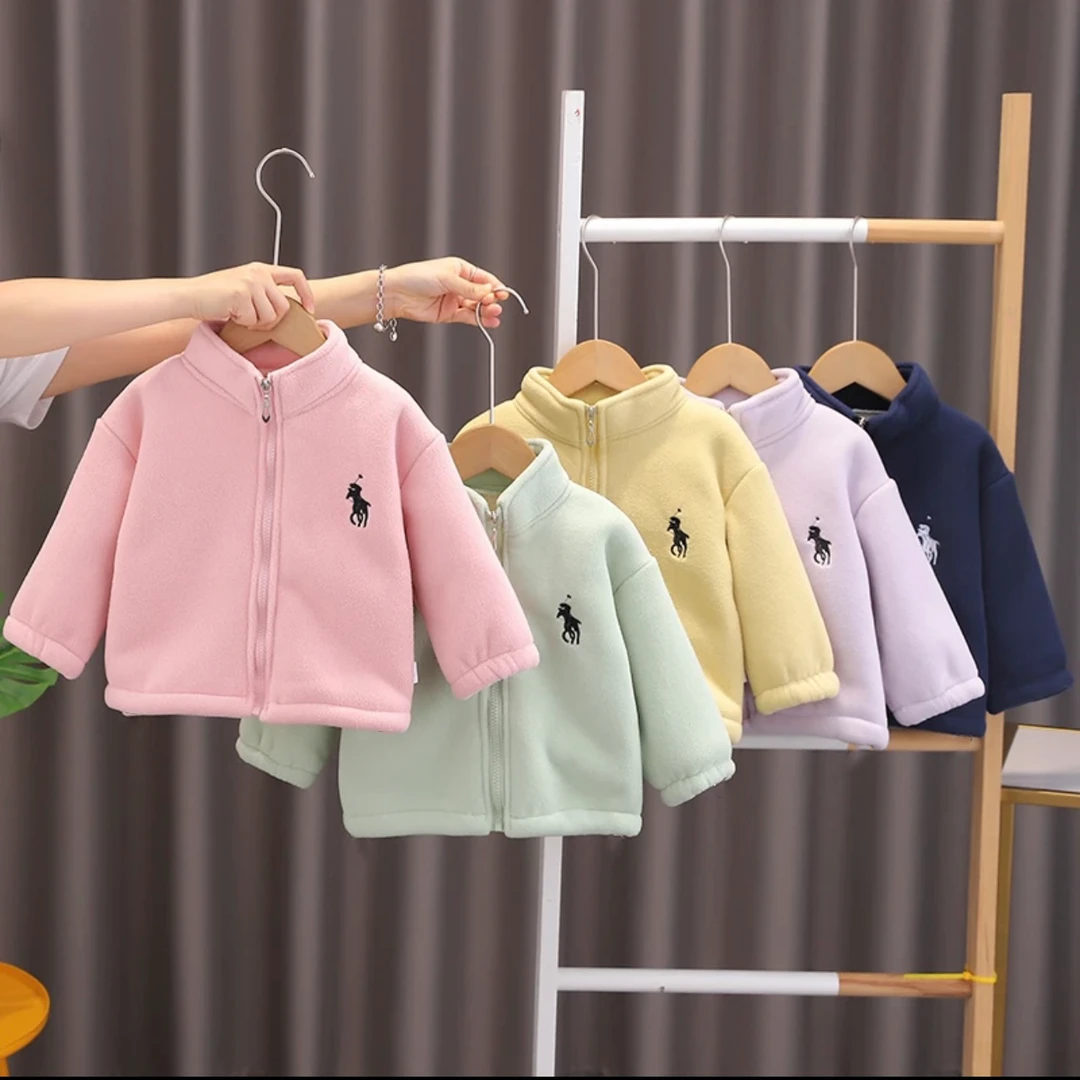 2024新款儿童加绒加厚时尚保暖男童女童外套立领冬季洋气