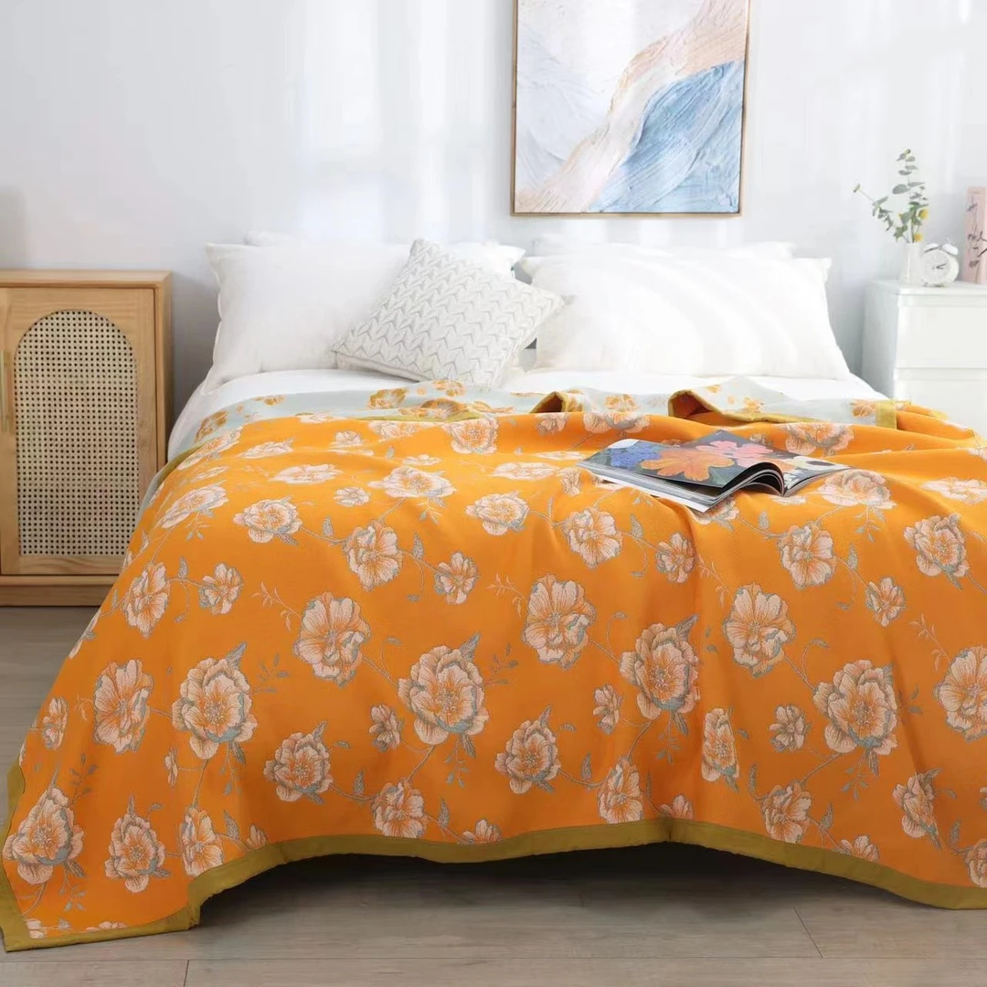 柒【橘恋】2.3*2.5米新款大尺寸纯棉精梳纱布柔软多功能软凉席