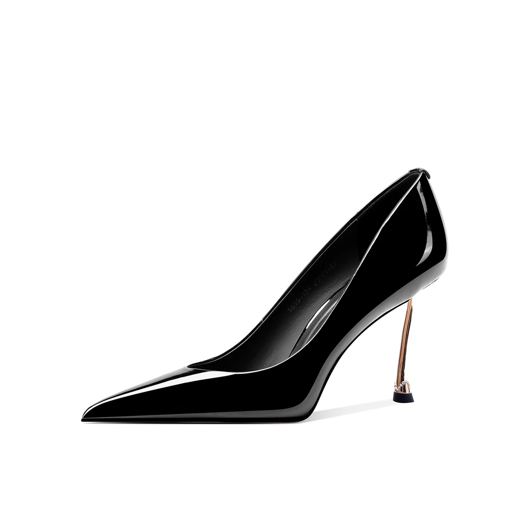 单鞋上新尖头细高跟漆皮高跟单鞋精致女人款时尚百搭浅口单鞋