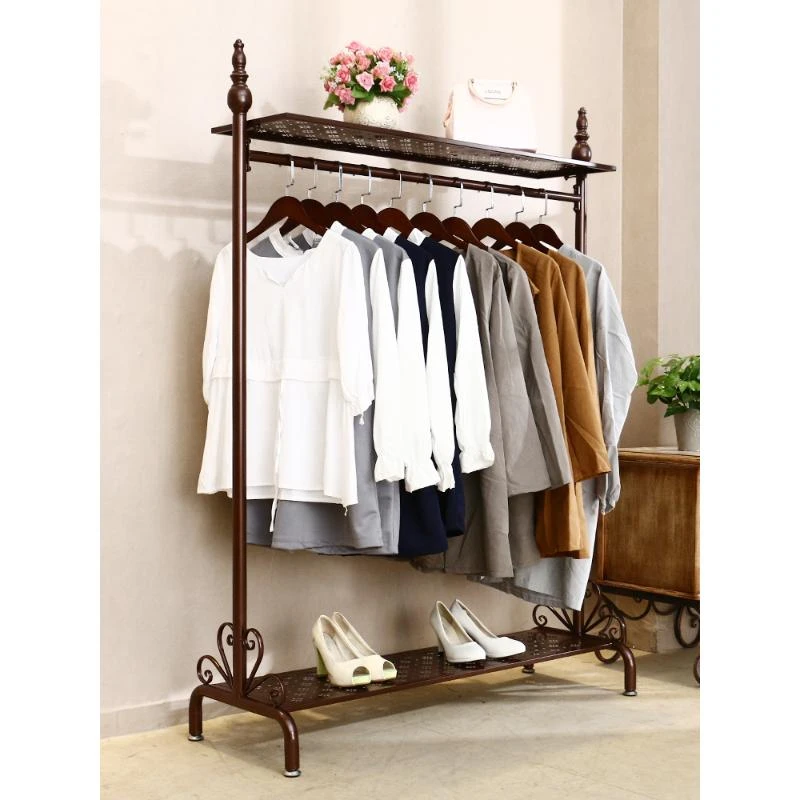 落地挂衣架单杆式阳台凉衣架晾衣杆卧室内简易衣帽架家用衣服架子