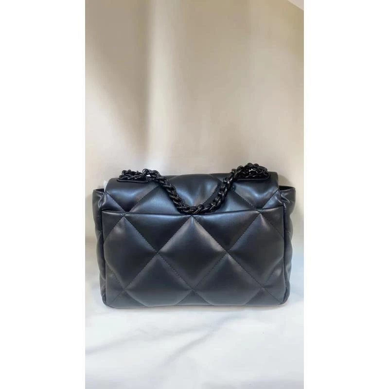 Laugh Queen手工打造女士包手拎斜跨黑色30cm羊皮19