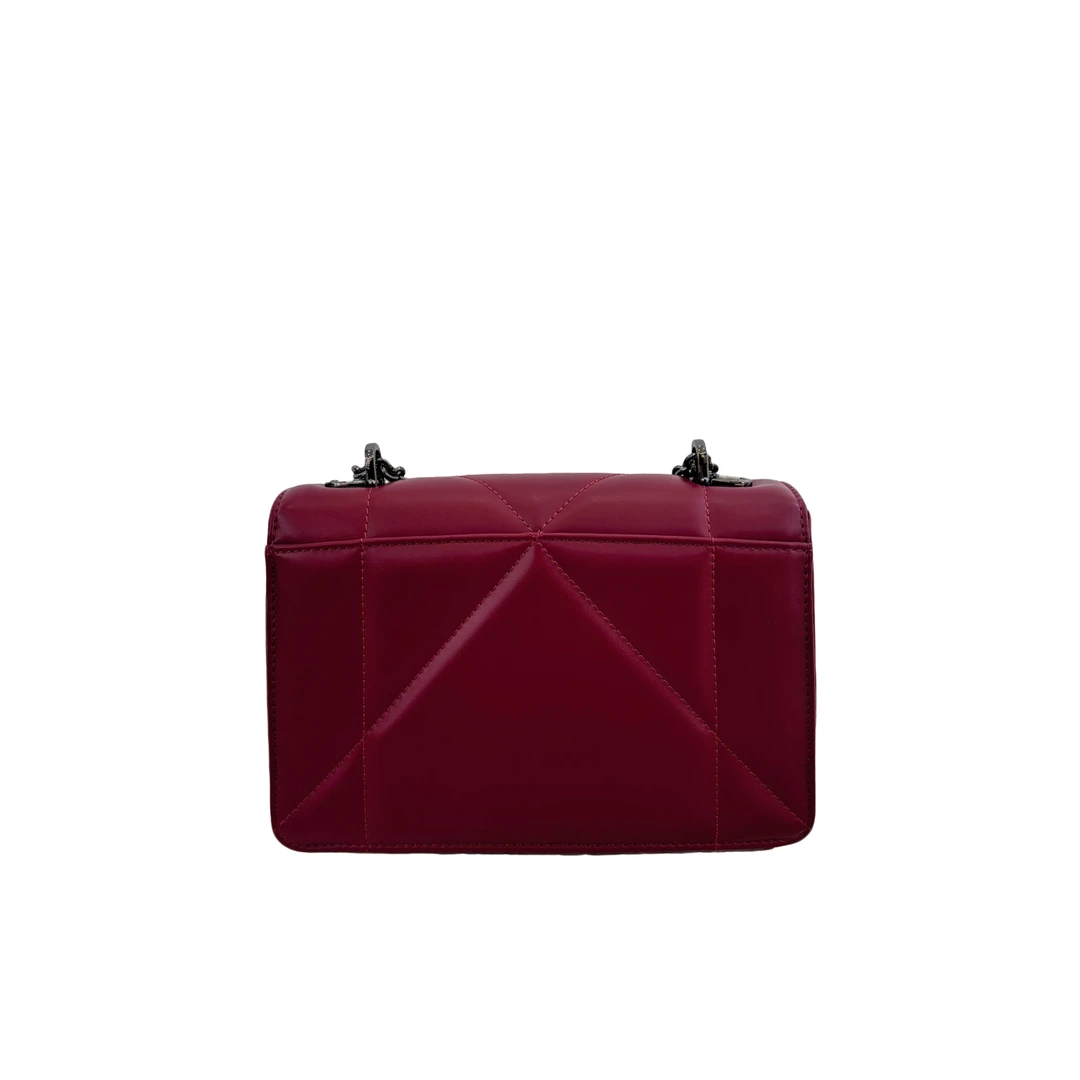 Laugh Queen手工打造女士包手拎斜跨红色菱格甜甜