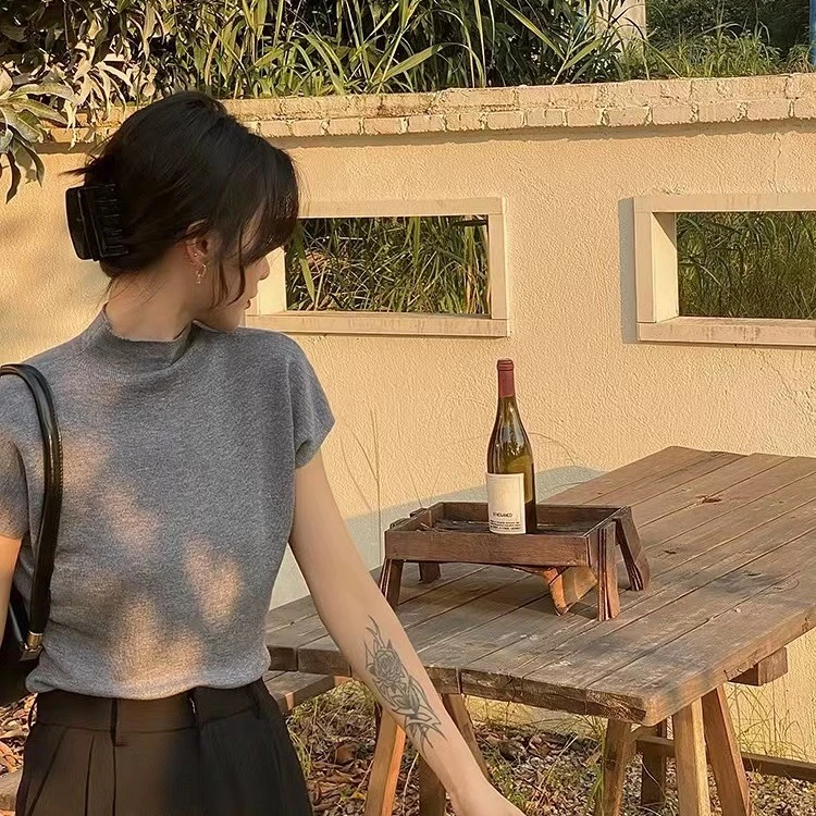 QIANRONGHUA精选【孤品】百搭显示可爱气质甜美针织衫夏季上衣