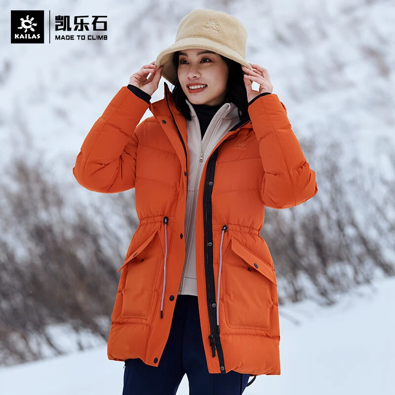 凯乐石羽绒服女秋冬中长款加厚防风外套800蓬抗寒-30℃鹅绒登山服