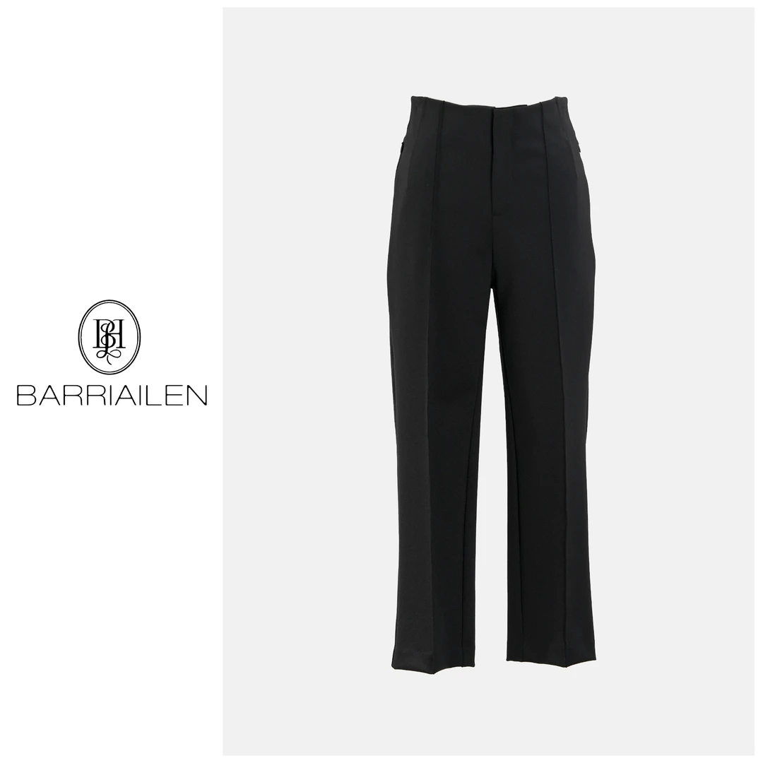 BARRIAILEN | 黑色休闲秋季时尚直筒休闲裤-2403002