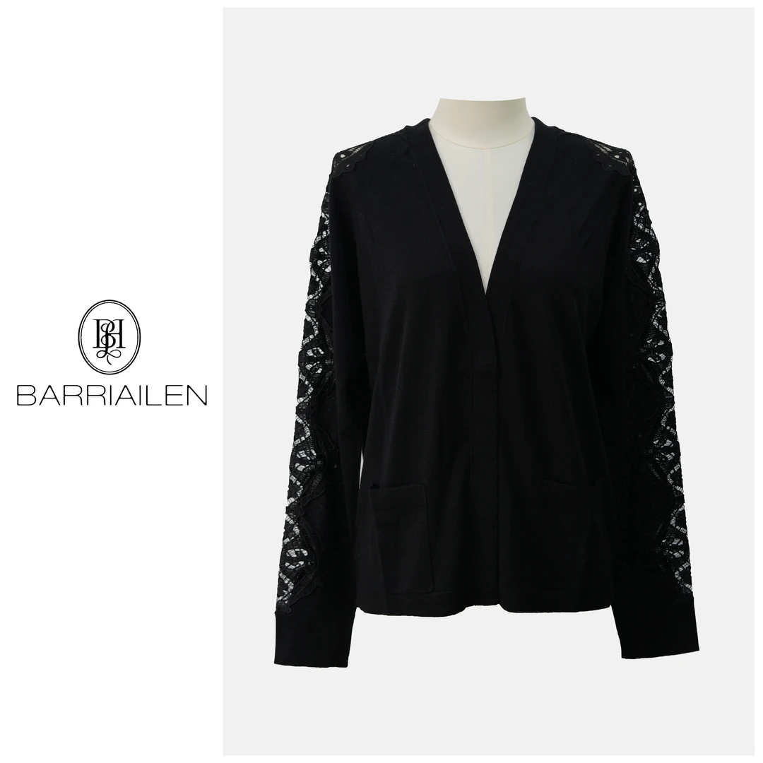 BARRIAILEN | 蕾丝绣花时尚V领长袖开衫245918