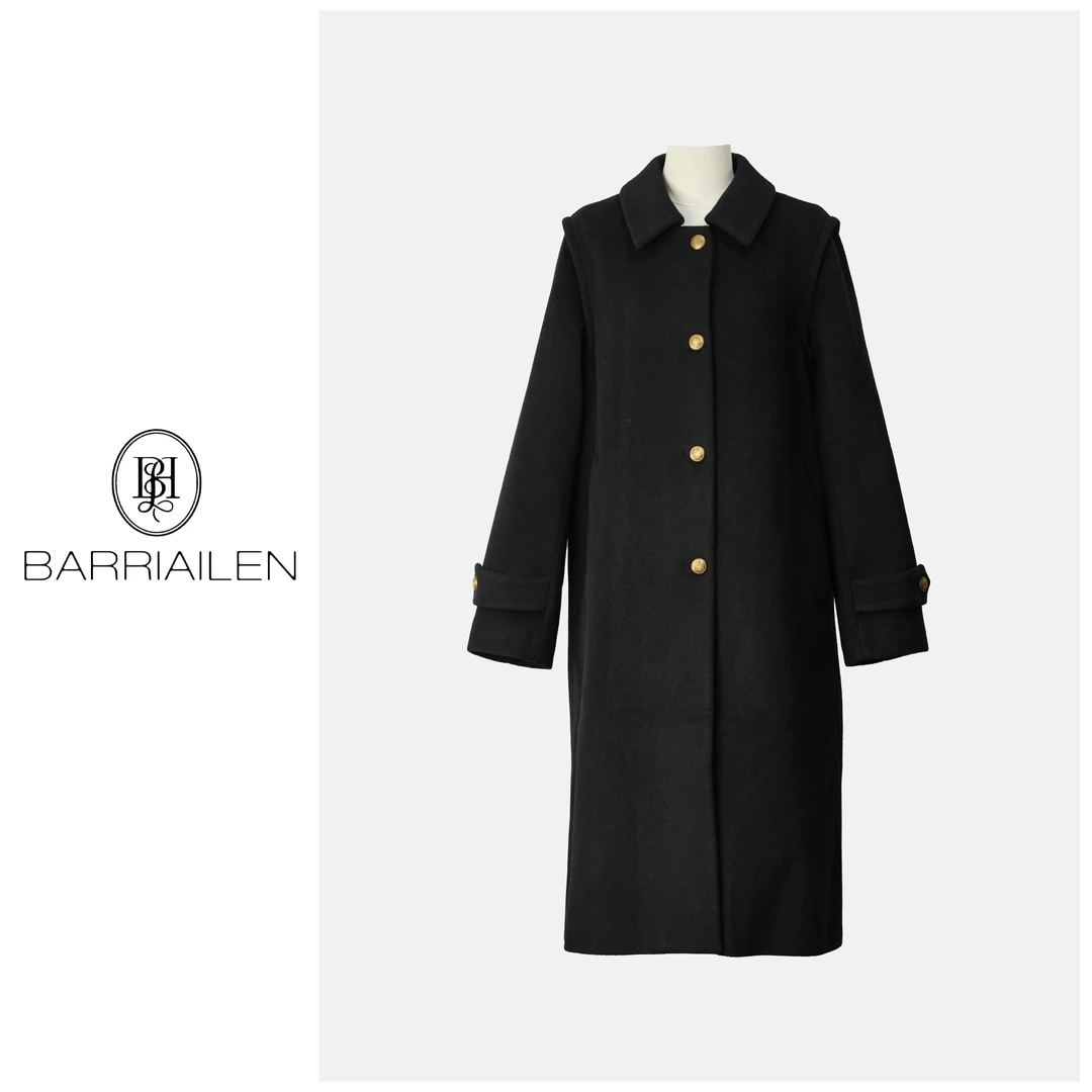 BARRIAILEN | 秋冬新款排扣设计师款大衣-2408274