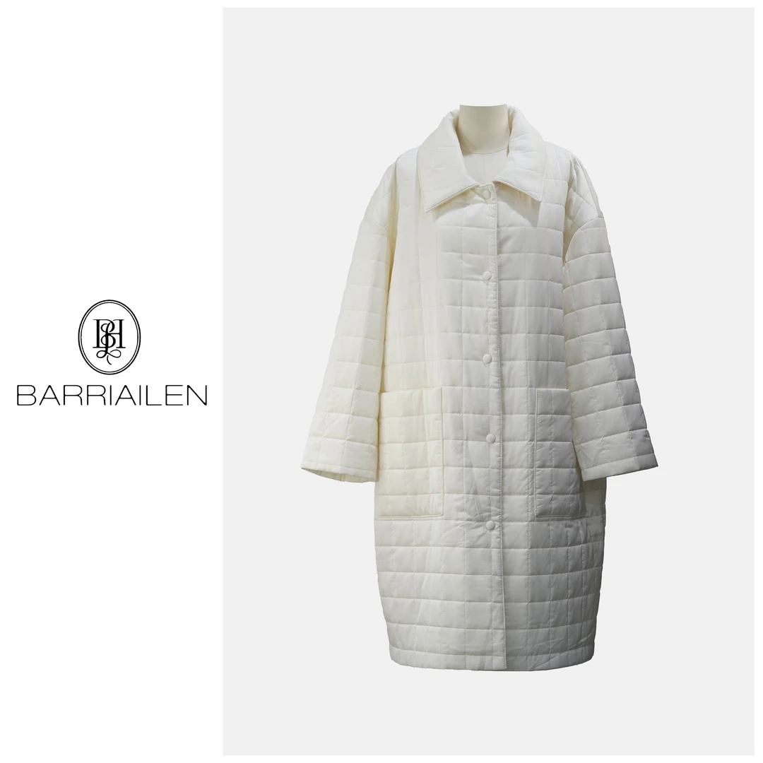 BARRIAILEN | 极简风长款保暖防风棉服外套-2410051
