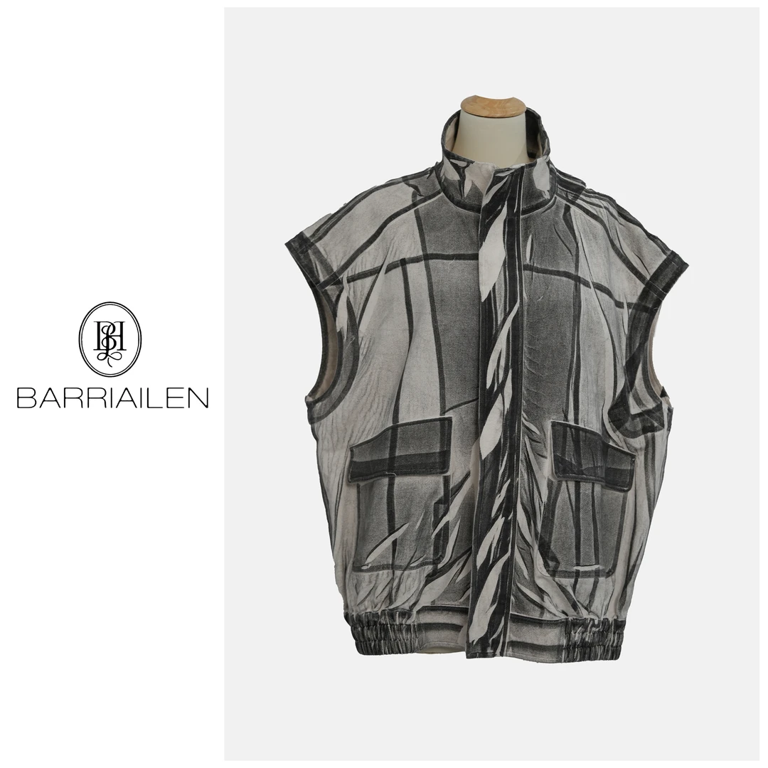 BARRIAILEN  | 时尚宽松洗水开衫牛仔马甲-248019