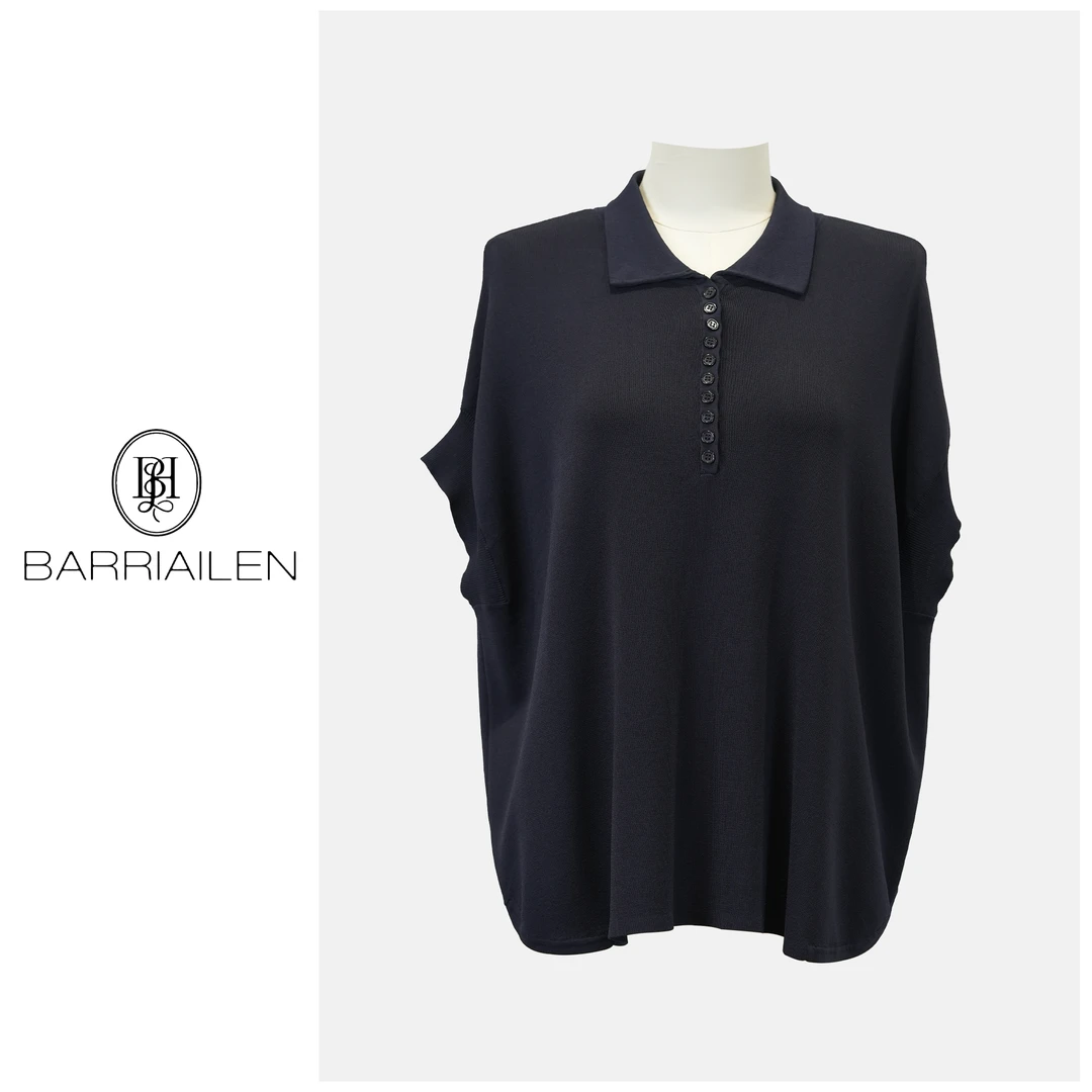 BARRIAILEN | 时尚休闲百搭纽扣短袖上衣- 2411015