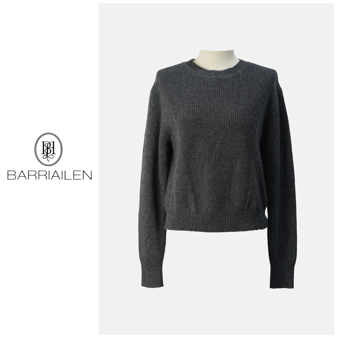 BARRIAILEN | 羊绒羊毛简约气质圆领长袖衫245009