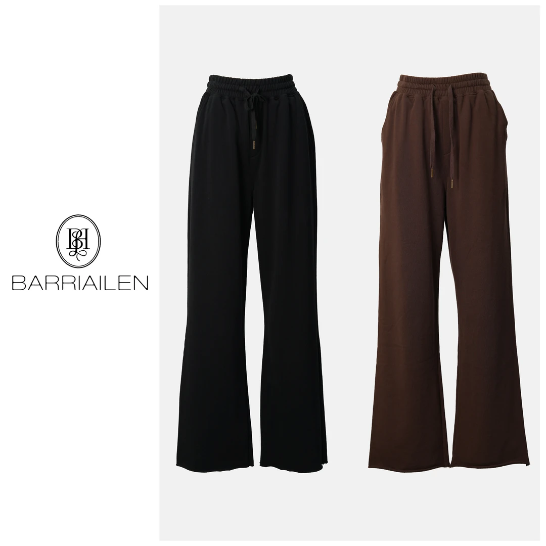 BARRIAILEN | 100%棉 秋冬松紧腰休闲直筒裤-241228
