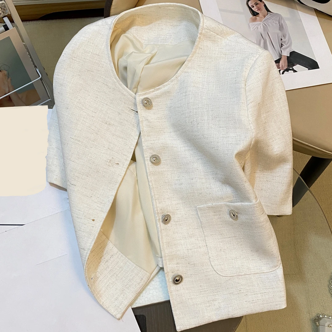 洋气时尚洋气纯色上衣女外套春夏季短外套小香无限回购的宝藏单品