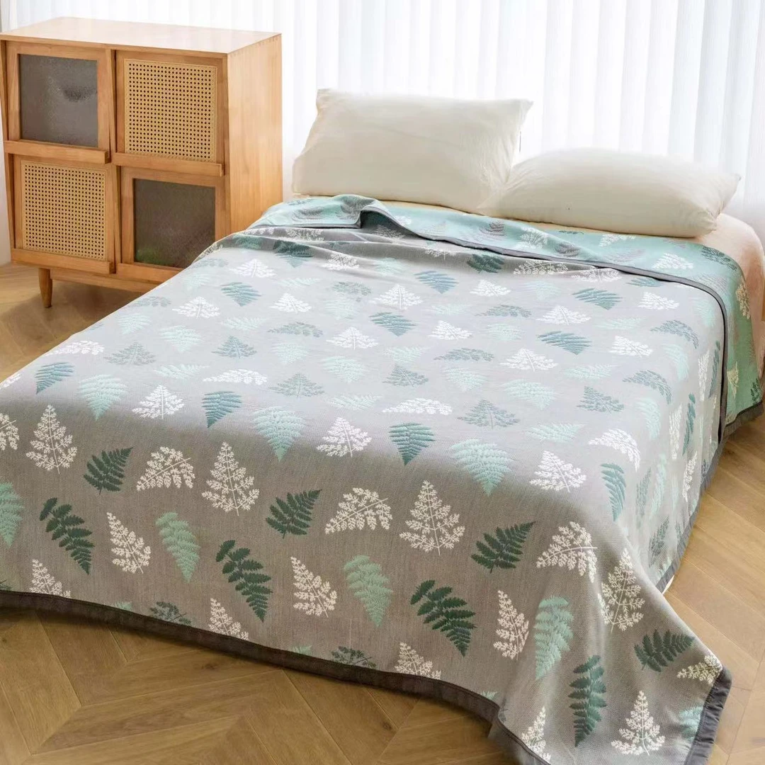 【丛林Z】200cm*230cm亚麻长绒棉四季多功能床盖