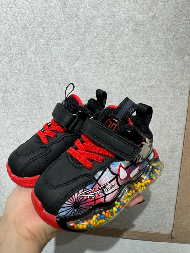 新款宝宝鞋加绒运动鞋魔术贴休闲鞋