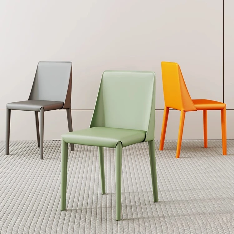 意式极简家用餐椅轻奢现代马鞍椅餐厅靠背人体工学椅子吃饭凳子