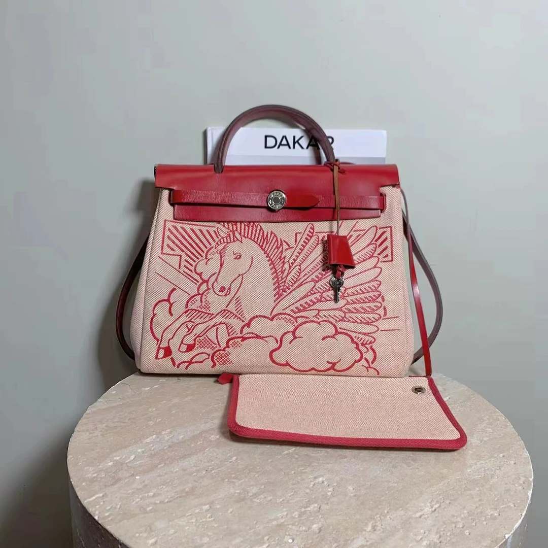 99新 Hermes/爱马仕 壹臻/y刻 红银飞马Herbag31单肩包/52954361